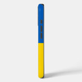 Oekraïnse vlag met wapen en aangepaste tekst Case-Mate iPhone case (Achterkant / Links)