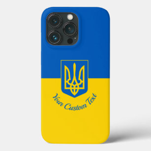 Oekraïnse vlag met wapen en aangepaste tekst Case-Mate iPhone case
