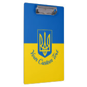 Oekraïnse vlag met wapen en aangepaste tekst klembord (Rechts)