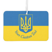 Oekraïnse vlag met wapen en aangepaste tekst luchtverfrisser (Achterkant)