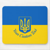 Oekraïnse vlag met wapen en aangepaste tekst muismat (Voorkant)