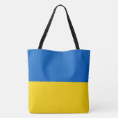 Oekraïnse vlag met wapen en aangepaste tekst tote bag (Achterkant)