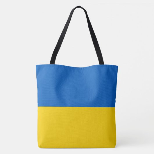 Oekraïnse vlag met wapen en aangepaste tekst tote bag (Achterkant)