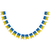 Oekraïnse vlag met wapen en aangepaste tekst vlaggetjes (Alle)