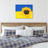 Oekraïnse vlag met zonnebloem canvas afdruk (Insitu (Slaapkamer))