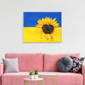Oekraïnse vlag met zonnebloem canvas afdruk (Insitu (Woonkamer))