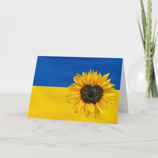 Oekraïnse vlag met zonnebloem kaart (Voorkant)