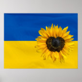 Oekraïnse vlag met zonnebloem poster (Voorkant)