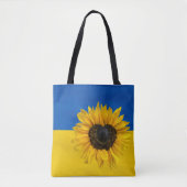 Oekraïnse vlag met zonnebloem tote bag (Voorkant)