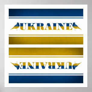 Oekraïnse vlag, nationale nachtvogels poster