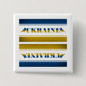 Oekraïnse vlag, nationale nachtvogels vierkante button 5,1 cm (Voorkant)
