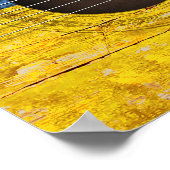 Oekraïnse vlag op oude akoestische gitaar poster (Hoek)