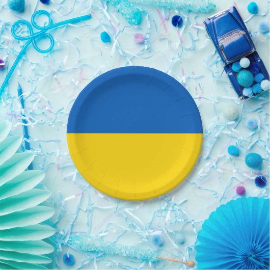 Oekraïnse vlag papieren bordje (Feest)