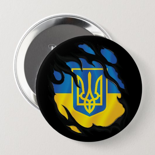 Oekraïnse vlag ronde button 4,0 cm (Voorkant /achterkant)