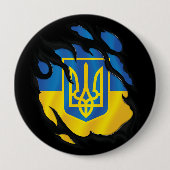 Oekraïnse vlag ronde button 4,0 cm (Voorkant)