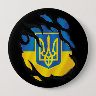 Oekraïnse vlag ronde button 4,0 cm