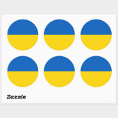 Oekraïnse vlag ronde sticker (Vel)