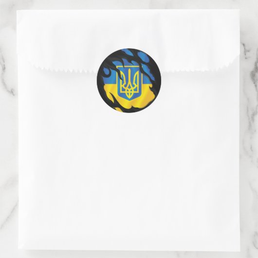 Oekraïnse vlag ronde sticker (Tas)