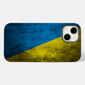 Oekraïnse vlag tegen muur Case-Mate iPhone case (Achterkant (horizontaal))