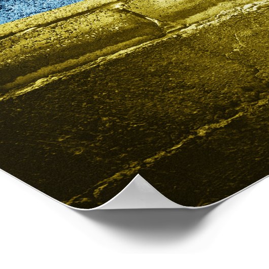 Oekraïnse vlag tegen muur poster (Hoek)