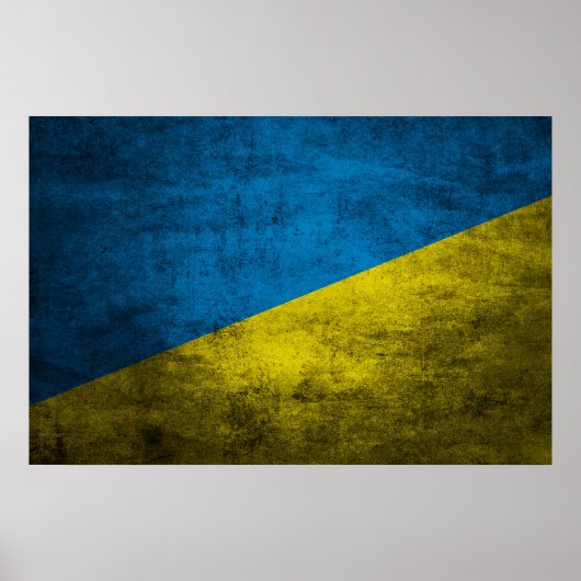 Oekraïnse vlag tegen muur poster (Voorkant)
