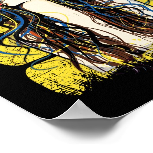 Oekraïnse vlag Versterkt Oekraïnse meisjesdorp Poster (Hoek)