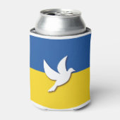 Oekraïnse vlag voor vredeshandvuurtje blikjeskoeler (Blikje Voorkant)