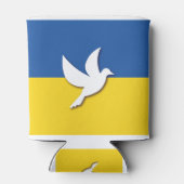 Oekraïnse vlag voor vredeshandvuurtje blikjeskoeler (Achterkant)