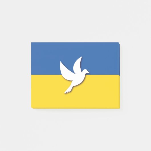 Oekraïnse vlag voor vredeshandvuurtje post-it® notes (Voorkant)