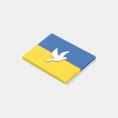 Oekraïnse vlag voor vredeshandvuurtje post-it® notes (Schuin)