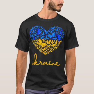 Oekraïnse vlag Vrede Oekraïne Vlag Butterfly Heart T-shirt