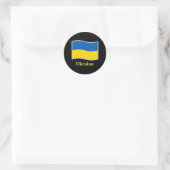 Oekraïnse vlag zwaait ronde sticker (Tas)