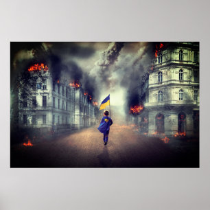 Oekraïnse vrede in de wereld poster