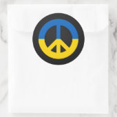 Oekraïnse vredeshandtekening op zwarte achtergrond ronde sticker (Tas)