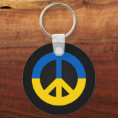 Oekraïnse vredeshandtekening op zwarte achtergrond sleutelhanger (Voorkant)