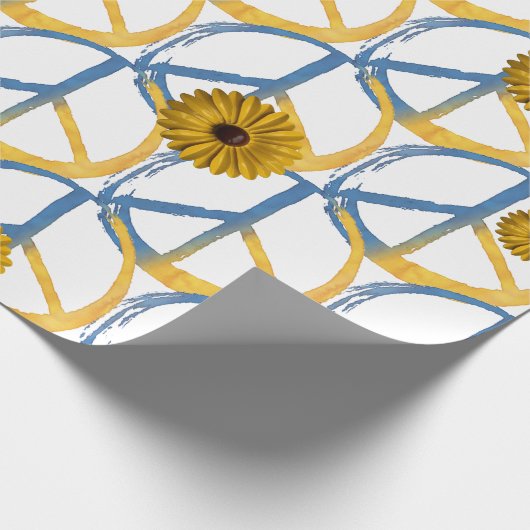 Oekraïnse vredessymbool Onderteken Zonbloemen Oekr Cadeaupapier (Hoek)