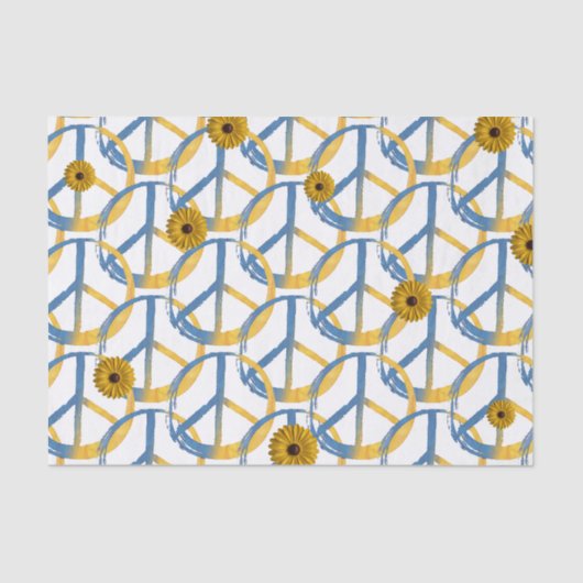 Oekraïnse vredessymbool Onderteken Zonbloemen Oekr Tissuepapier (Voorkant)