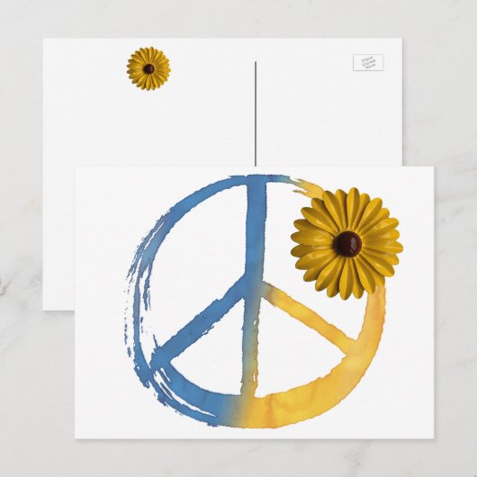 Oekraïnse vredessymbool - Zonnebloem Oekraïne - oo Feestdagenkaart (Voorkant / Achterkant)