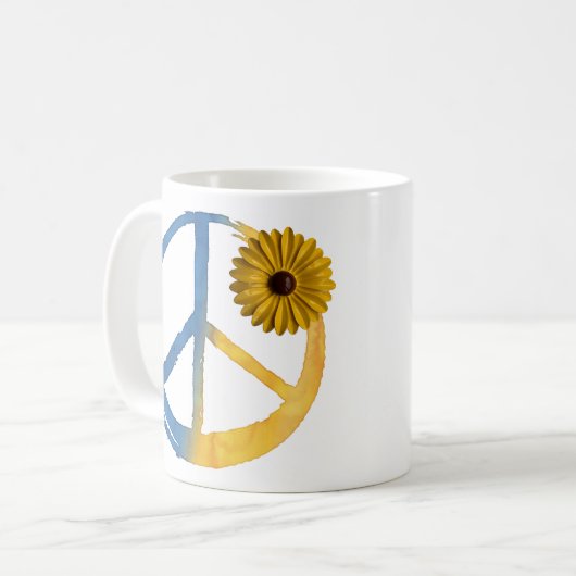 Oekraïnse vredessymbool - Zonnebloem Oekraïne - oo Koffiemok (Voorkant links)
