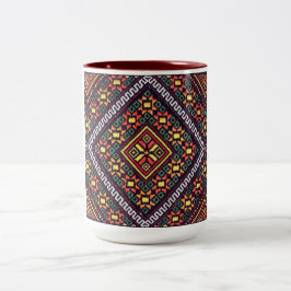 Oekraïnse Vyshyvanka Embroidery Oranje Suns Mok