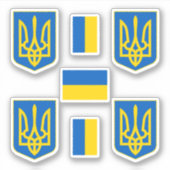 Oekraïnse wapenmantel / trizub en Sticker onder de (Voorkant)