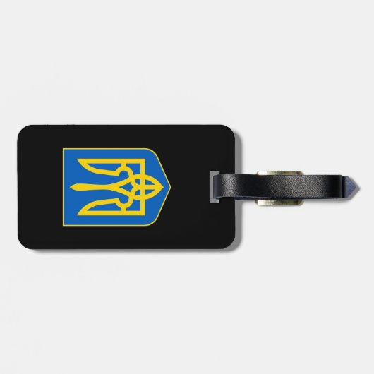 Oekraïnse wapenschild bagagelabel (Achterkant horizontaal)