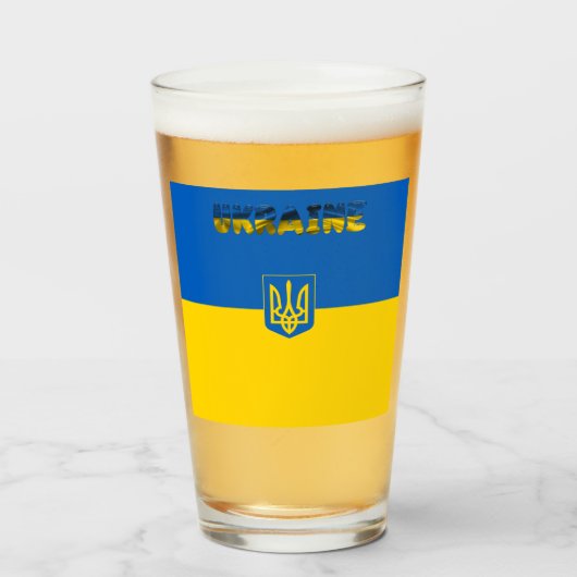 Oekraïnse wapenschild glas (Voorkant gevuld)