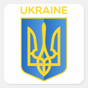 Oekraïnse wapenschild vierkante sticker