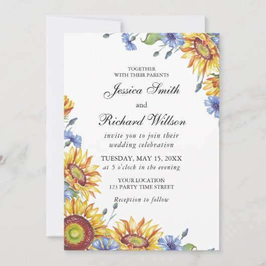 Oekraïnse Waterverf bruiloft Kaart (Voorkant)