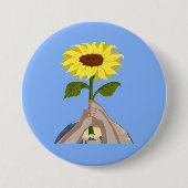 Oekraïnse "yellow blue" zonnebloem kleurrijk ronde button 7,6 cm (Voorkant)