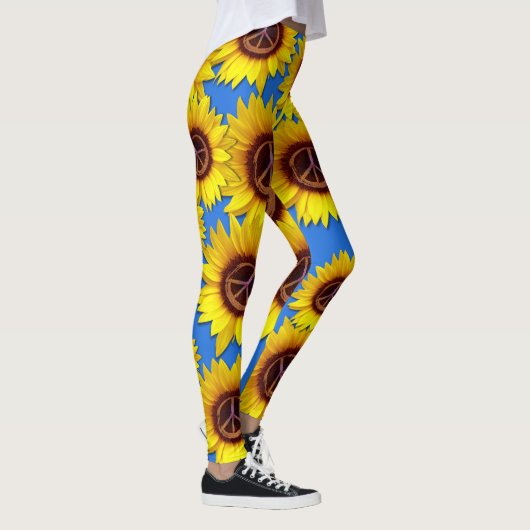 Oekraïnse Zonnebloem Vredessymbool Anti-Oorlogslie Leggings (Rechts)