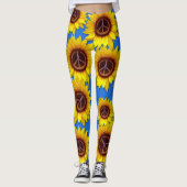 Oekraïnse Zonnebloem Vredessymbool Anti-Oorlogslie Leggings (Voorkant)