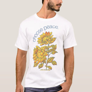 Oekraïnse zonnebloemkunst kiest vrede voor oekraïn t-shirt