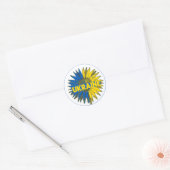 Oekraïnse zonnebloemkunst ronde sticker (Envelop)